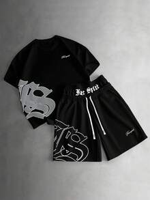 شورت رجالي ستريت وير الأكثر مبيعاً بأسلوب INS من ماركة TK Pavtros بطبعة Free Spirit باللونين الأبيض والرمادي مع تباين لوني وحزام خصر مزدوج، مريح للارتداء اليومي، هدية عيد الحب، للألعاب المنزلية ومهرجانات الموسيقى الخارجية والخروجات اليومية واللعب في الشارع وتجمعات الأصدقاء، هدية للأطفال وللحبيب/الزوج وهدية للذكرى السنوية - الأسود - مشاهدة 3