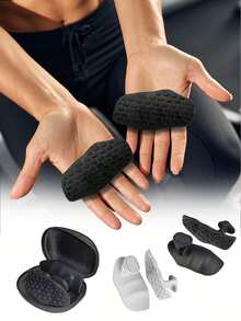 Non Slip Rubber Gym Grips Pad Sweat Proof Palm Protector For Weightlifting Pull Ups Deadlifts Training Ergonomic Design Portable Zipper Pouch Home Gym Accessory - one size fits all - View 10
