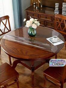1PC High Quality Luxury Round Clear Tablecloth 100 Percent PVC Scratch Heat Resistant For Home Hotel Restaurant Coffee Table Round Clear Table Mat For Adults - White - View 1