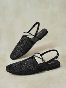 Styleloop Ladies, Willow Nails, Buckles, Flat Shoes. Fall Shoes - Graphite Black - View 11