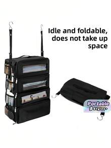 Foldable Hanging Luggage Organizer, Portable Multi-Compartment Suitcase Storage Bag, Travel Packing Pouch For Luggage Sortin - Multicolor - View 1