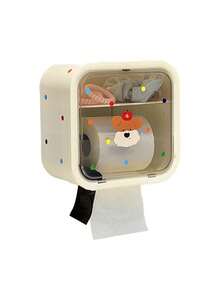 1PC Wall Mounted Toilet Paper Holder Waterproof No Drill Tissue Box Rack Creative Storage Shelf For Bathroom Restroom Kitchen Home Decoration Organizer - Multicolor - View 4