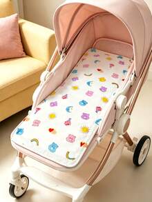 SHEIN X Care Bears 1件裝印花舒適嬰兒推車坐墊，適合男孩與女孩 - 彩色愛心熊 - 查看 4