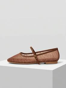 MOTF PREMIUM WOMEN COMFORTABLE MINIMALIST FLAT SHOES, VERSATILE FOR COMMUTING, SUITABLE FOR HALLOWEEN FOR CHRISTMAS FALL SHOES - Premium Brown - View 3