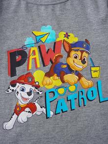 Maija Kids SHEIN | PAW Patrol Maija Kids 2件裝小男孩卡通兒童印花圓領長袖休閒百搭T恤 - 彩色 - 查看 4