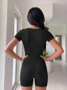 SHEIN Velisys Seamless Ribbed High Elasticity Yoga Sports Jumpsuit - Multicolor - View 2