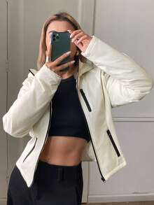 DAZY Women's Casual Versatile Hooded Jacket For Winter - White - View 4