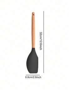 Haus Hana Silicone Cookware Set, 12 Large Heat-Resistant Kitchen Utensils, Turner Pliers, Spatula, Spoon, Wooden Handle Kitchen Small Tool, With Anti Stick Cookware Holder - Dark Grey - View 9
