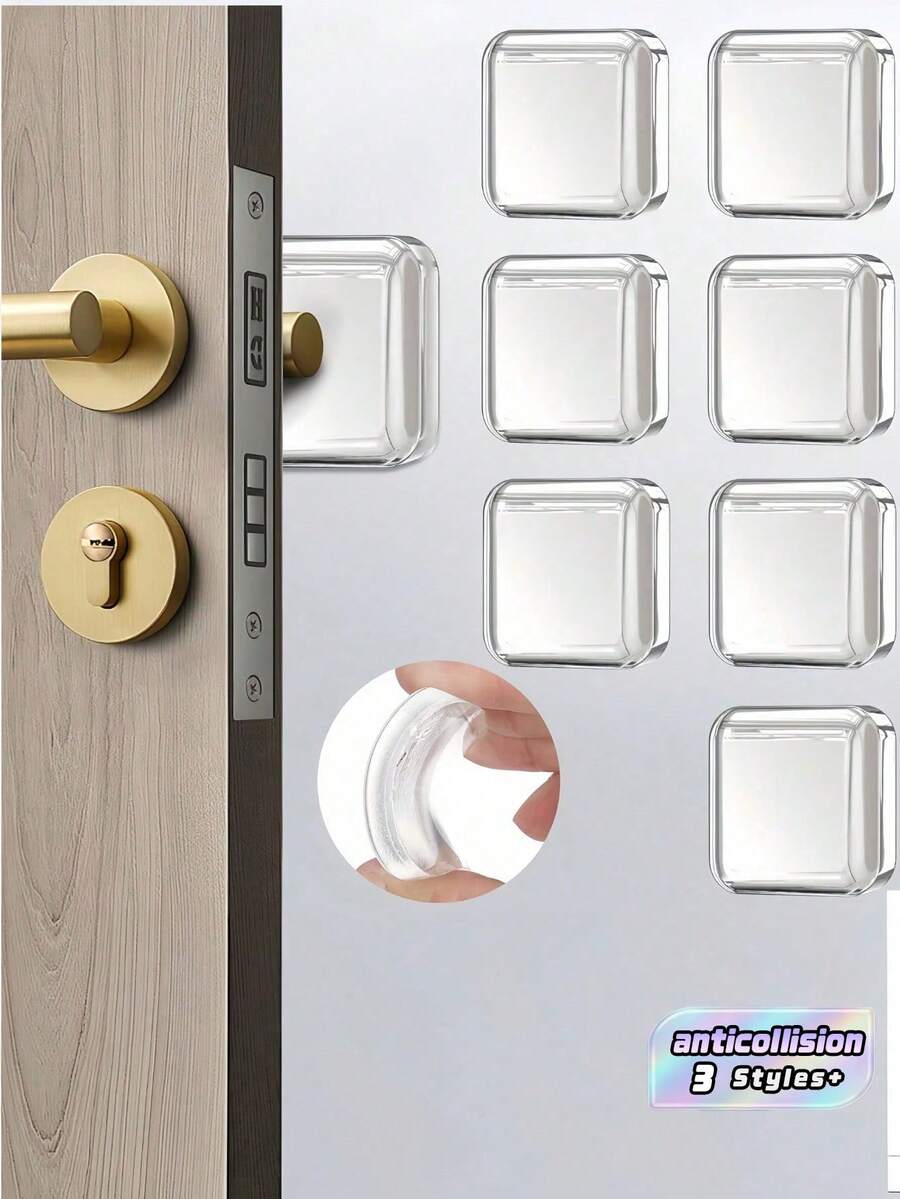 1/3/6PCS Self Adhesive Rubber Door Bumper Guard Clear Soft Flexible Waterproof Reusable For Cabinet Fridge Garage Office Bathroom Kitchen Knob Wall Protector - Clear - View 1