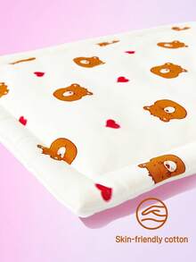 SHEIN X Care Bears 1件裝印花舒適嬰兒推車坐墊，適合男孩與女孩 - 棕色愛心熊 - 查看 2