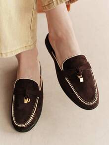 Rosivie Women's Daily Travel Versatile Fashion Casual Mules Flats - Chocolate brown. - View 3