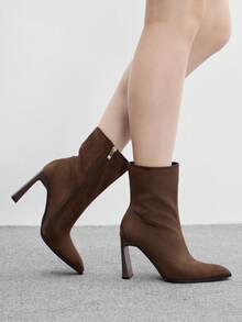 CUCCOO BIZCHIC Classic Western-Style Women's Low-Heeled Platform Boots, Suitable For Daily And Festive Occasions In Autumn And Winter - Coffee Brown - View 4