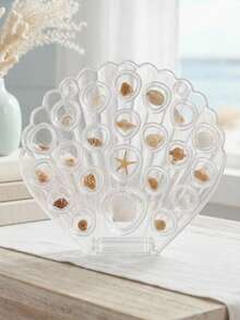 Haus Hana Exquisite Shell Shaped Magnetic Storage Case, High Transparent Smooth Acrylic Display Box, Tight Magnetic Suction Closed Container, Dust Proof Visible Desktop Collection Holder, Ocean Style Decorative Display Frame, Fine Polished Hard - Multicolor - View 1