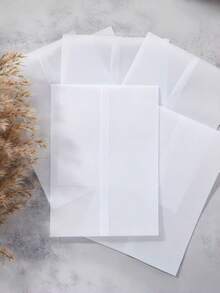 30 50 100Pcs Semi Transparent Pre Folded Vellum Envelopes 5X7 Inch For Wedding Birthday Valentine Day Home Decor School Stationery Gift - A - View 3