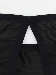 DrisQ DrisQ 1pc Fashion Black Solid Color Fabric Mid-Waist Sexy Men's Underwear - Black - View 5