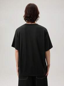 Vaulklash Men's Casual Numeric Slogan Print Round Neck Short Sleeve T-Shirt, Summer - Black - View 4