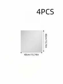 4PCS Self Adhesive Thickened Acrylic Soft Shatterproof Full Length Silvery Mirror For Bedroom Dorm Wall Door Home Decor - Silver - View 8