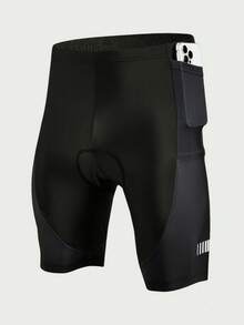 Gym Rark Men Contrast Color Pockets Casual Fitness & Cycling Shorts Biker Shorts Black, Gym - Black - View 5