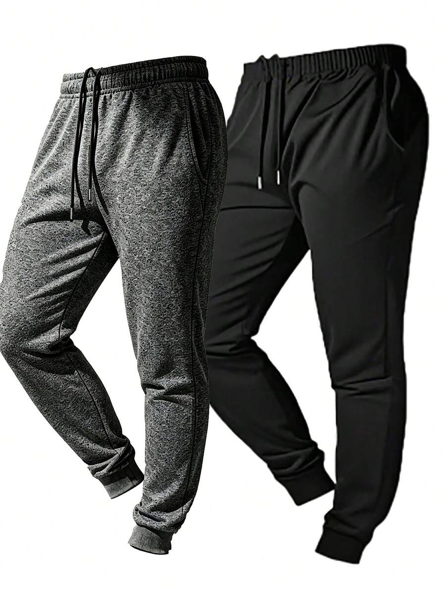 Gym Rark Men's Loose Casual Pants -2 Pieces Set, Made Of Soft And Slightly Elastic Fabric, With A Cinched Ankle, Gym - Multicolor - View 1