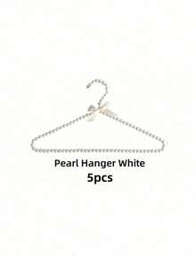 1/5 PCS Plastic Faux Pearl Bow Clothes Hangers White Luxury Garment Hanger For Wedding Dress Closet Storage. - View 10