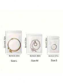 60/100Pcs 3 Sizes Thickened Transparent PVC Jewelry Bags, Plastic Transparent Jewelry Bags, Ring Earring Packaging Storage Bags, Anti-Oxidation Zipper Bags, Gift For Women Wives, Jewelry Storage Bags - White - View 3