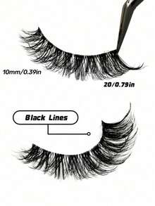 10 Pairs 5D Fluffy False Eyelashes, Black Band, Natural Soft, Crossed Cat‑Eye Lashes, Full Strip Eyelashes - Natural Lashes - View 5