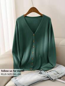 CosyJoli Cárdigans de talla grande - Verde - Ver 1