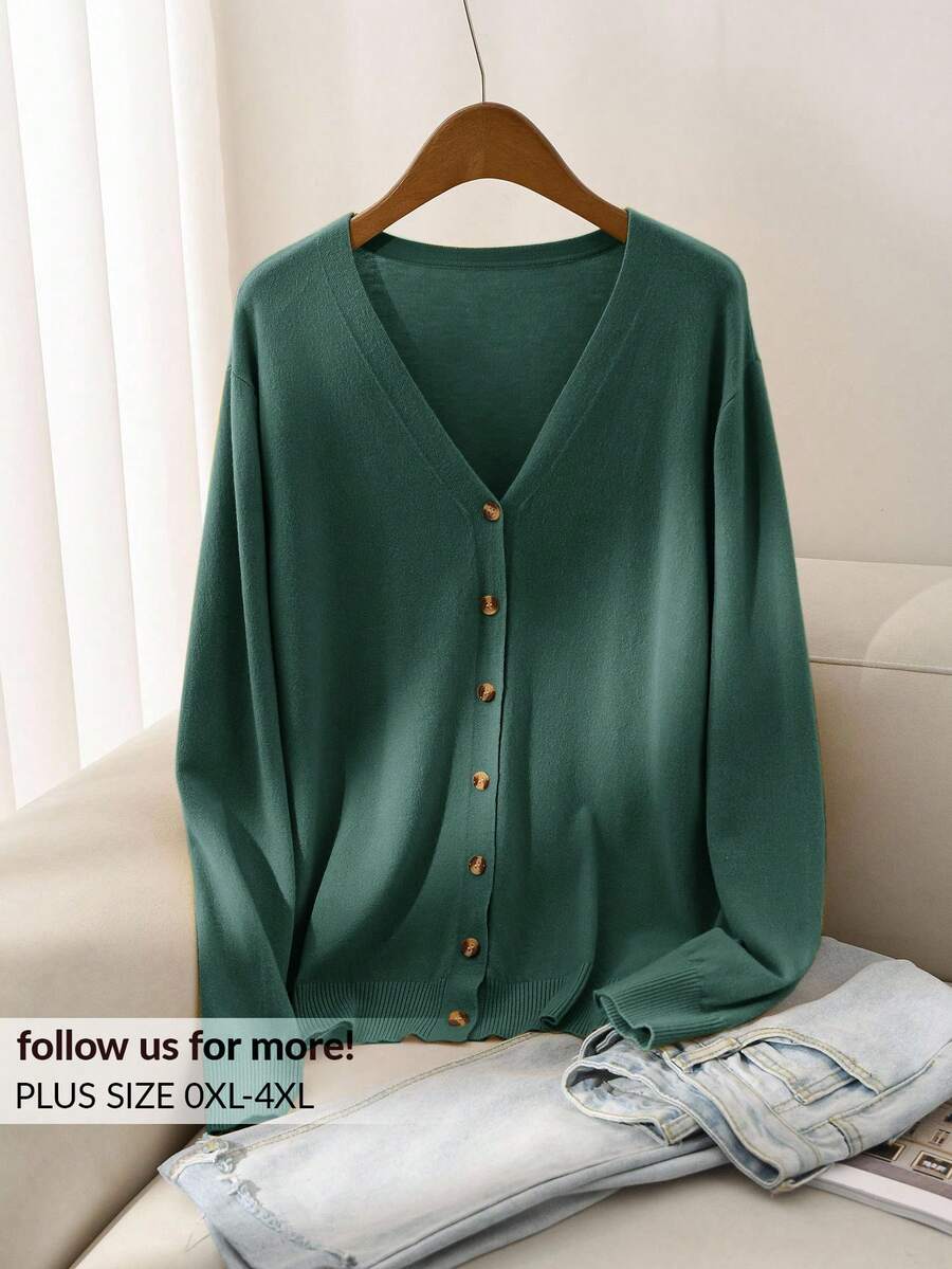 CosyJoli Cárdigans de talla grande - Verde - Ver 1
