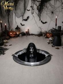 Muroi Mono 1 buah Stiker Lantai Dekorasi Rumah Ruang Tamu Wanita Berambut Panjang Menakutkan Bertema Halloween Kreatif - warna-warni - View 11