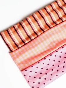 MUSERA 多色多入裝印花髮箍 夏季秋季節日慶典適用 - 粉色 - 查看 2