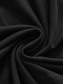 ROMWE Solid Color Casual Street Y2K One Shoulder Cold-Shoulder Eyelet Decor Women's Tank Top - Black - View 4