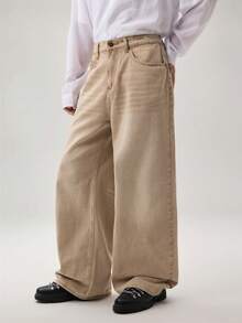 Vaulklash Men's Casual Woven Loose Fit Long Pants, Everyday Young Leisure Style - Dusty Pink - View 1