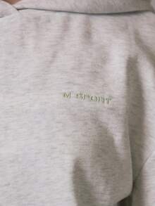 Musera Sport 格紋對比色連帽寬鬆大口袋前襟運動套衫 健身 普拉提 日常 跑步 - 淺灰色 - 查看 6