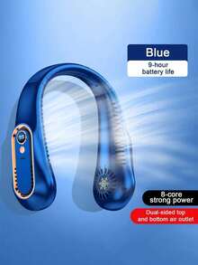 Teckwe Portable And Wearable Bladeless Neck Hanging Fan With LED Digital Display Screen,5-Speed Speed Regulation, Low Noise, Air Circulation, Essential For Students, Office Workers, Outdoor Sports Travel, Summer, Portable Fan, TPC Charging, Built-In 1200mAh - multicolor - View 10