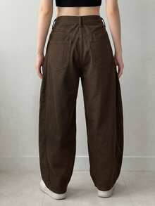 DAZY Women's Casual Washed Curved Leg Jeans - Coffee Brown - View 2