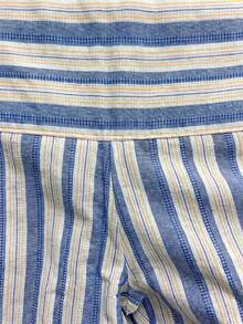 Nöista Striped Flared Pants With Stretch Waist And Relaxed Fit, Elegant Fall Casual Trousers, Back To School, Office, Going Out - Blue and White - View 5