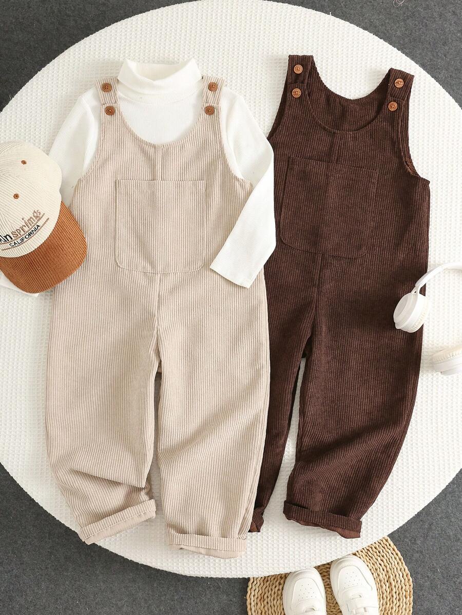 SHEIN Setelan Anak Laki-Laki 2 Potong (Bodysuit & Jumpsuit Musim Gugur) - MultiWarna - View 1