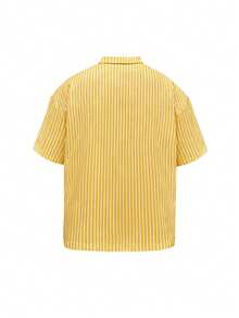 Manfinity Dauomo Men's Striped Short Sleeve Single-Breasted Casual Shirt - Pale Yellow - View 2