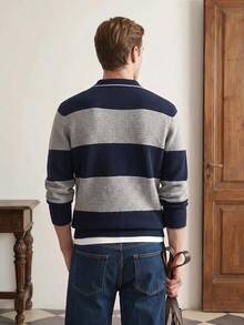 Manfinity Hypemode Men's Autumn/Winter Casual Colorblock Patchwork Cardigan Holiday Festival Autumn Streetwear Winter - Multicolor - View 2
