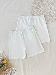 SHEIN 2 piezas Camiseta interior para niñas preadolescentes - Blanco - Ver 1