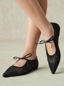 Styleloop Ladies, Willow Nails, Buckles, Flat Shoes. - Black - View 2