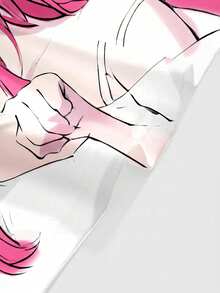 ROMWE Anime 女士休闲卡通印花抹胸上衣，日常百搭 - 粉色 - 查看 3