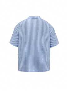 Resyla Men Men's Striped Minimalist Casual Long Sleeve Shirt - Blue - View 2