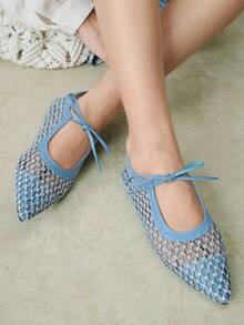 Styleloop Ladies, Willow Nails, Buckles, Flat Shoes. - Light blue - View 2