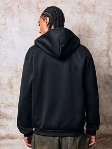 Skyrend Men Hooded Zip Up Sweatshirt, Face Mask Balaclava Sports Jacket With Cross Pattern Fall/Autumn/Winter Grunge - Black - View 3