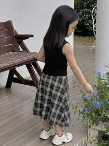 Dazy Kids 女童秋季服飾 波點無袖背心上衣 + 波點裙 2件套 夏季 - 黑色 - 查看 2
