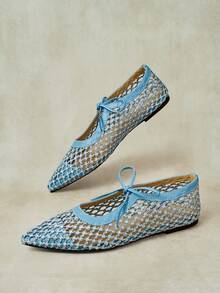 Styleloop Ladies, Willow Nails, Buckles, Flat Shoes. - Light blue - View 11