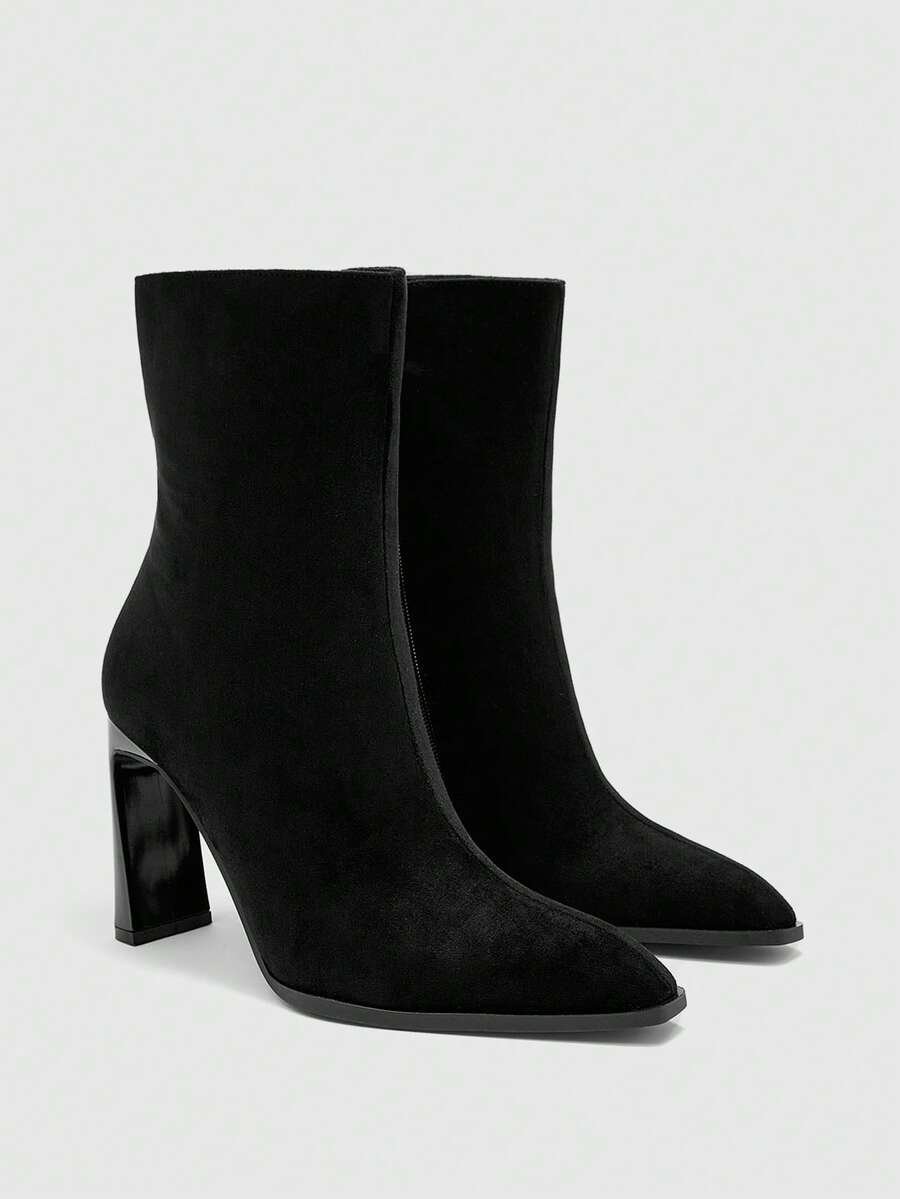 CUCCOO BIZCHIC Classic Western-Style Women's Low-Heeled Platform Boots, Suitable For Daily And Festive Occasions In Autumn And Winter Fall Shoes - Quiet Night Black - View 1