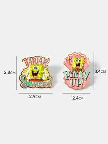 SpongeBob SquarePants | SHEIN New Creative Cartoon Animal Pattern Printing Brooch, IP Joint Design, Cute Personalized, Simple And Generous, Can Also Be Used As Accessories - Multicolor - View 7