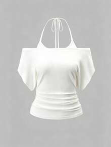 Olithes Women's Solid Color Casual Versatile Daily Wear 2 In 1 T-Shirt - White - View 1